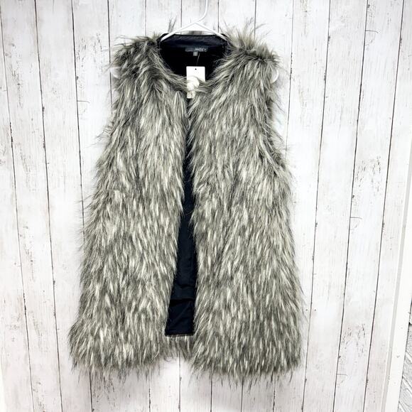 Matty M Jackets & Blazers - Matty M Vest Women Size XS/S Faux Fur Sleeveless Midi Open Front Leather Lined